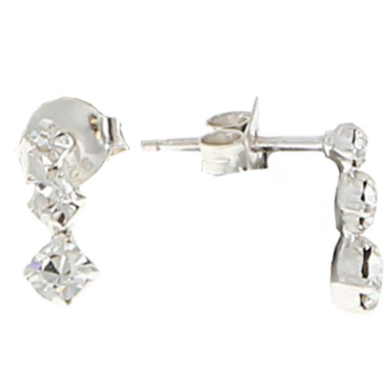 Cupcake - 10mm Sterling Silver Cubic Zirconia Drop Earrings