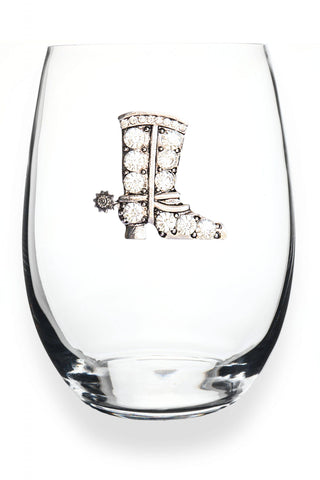 The Queens' Jewels Cowboy Boot Wine Glass