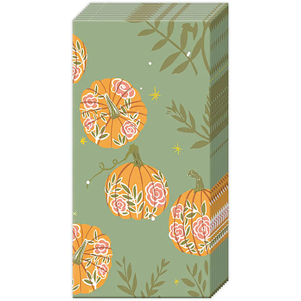 Pumpkins With Roses Pocket Tissues