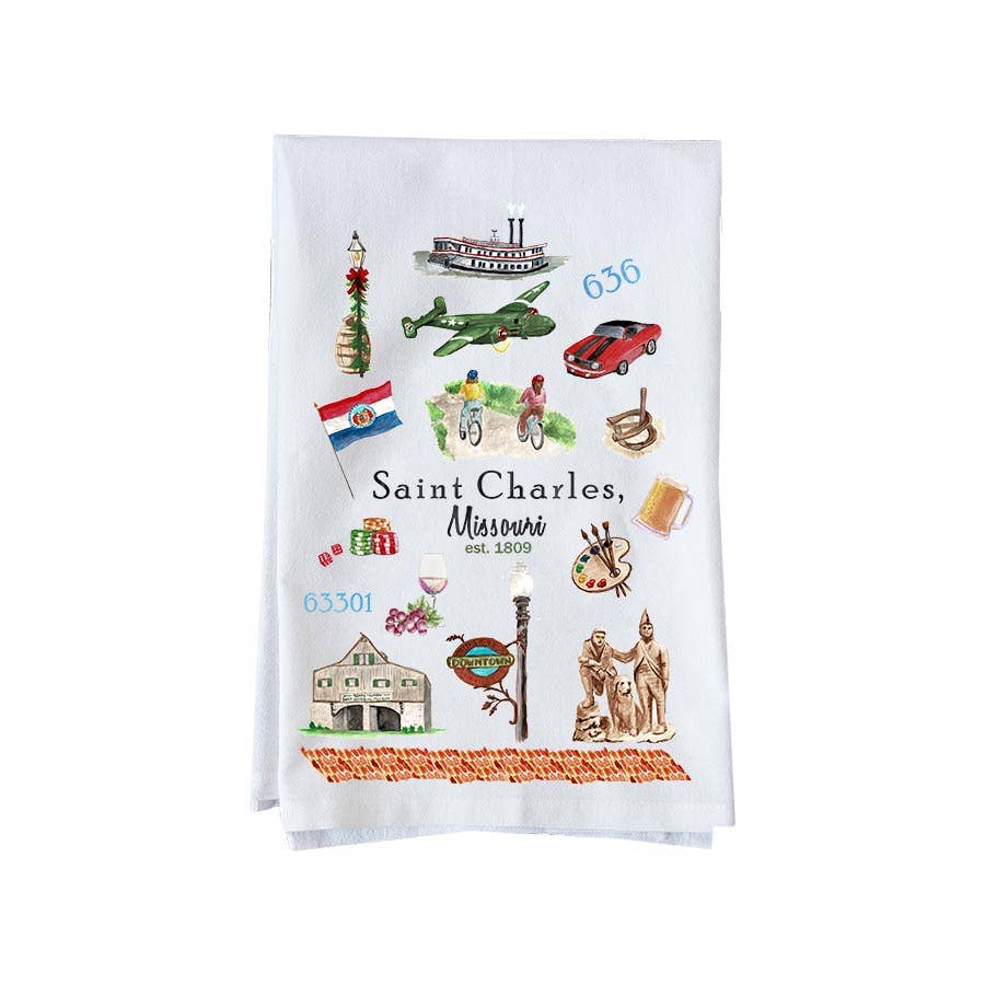 Saint Charles Missouri Collage Kitchen Towel