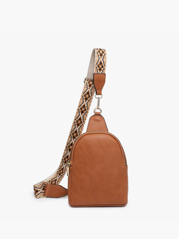 Brown Ellen Sling Bag w/ Removable Guitar Strap
