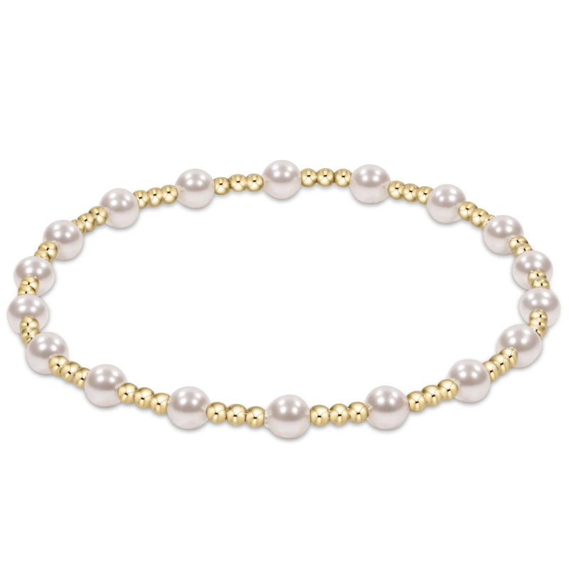 Egirl Classic Sincerity Pattern 4mm Bead Bracelet- Pearl