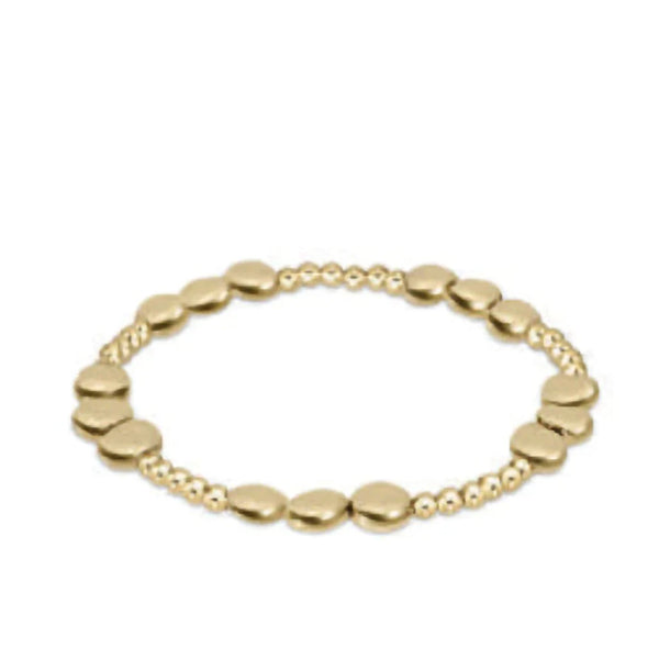 Honesty Joy Pattern 6mm Bead Bracelet - Gold