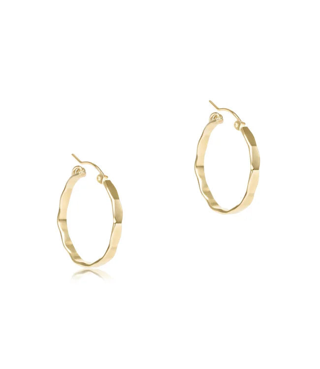 Scalloped Round Gold 1.25" Hoop Smooth