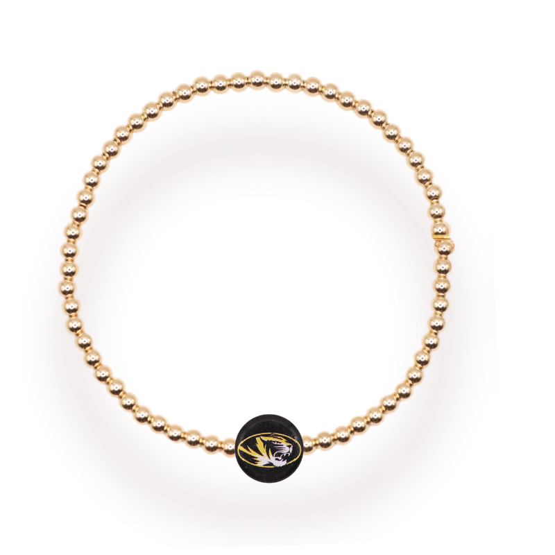 Mizzou/Tigers Logo Bracelet: Gold / Petite 6.25 inch