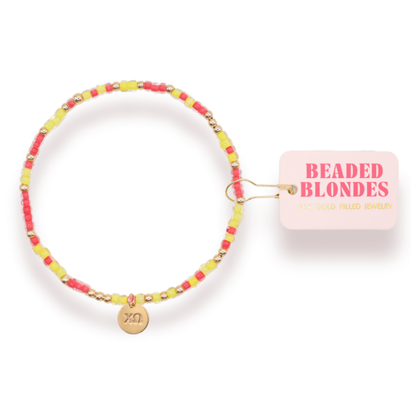 Chi Omega Sprinkle Charm Bracelet: Petite 6.25 inch