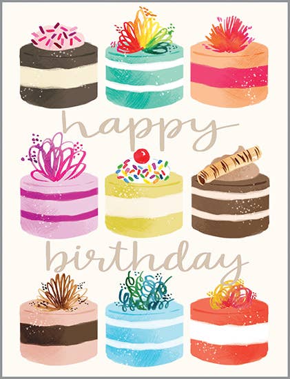 Birthday Greeting Card - Little Cakes