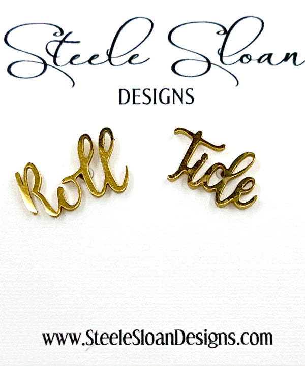 Roll Tide Gold Stud Earrings
