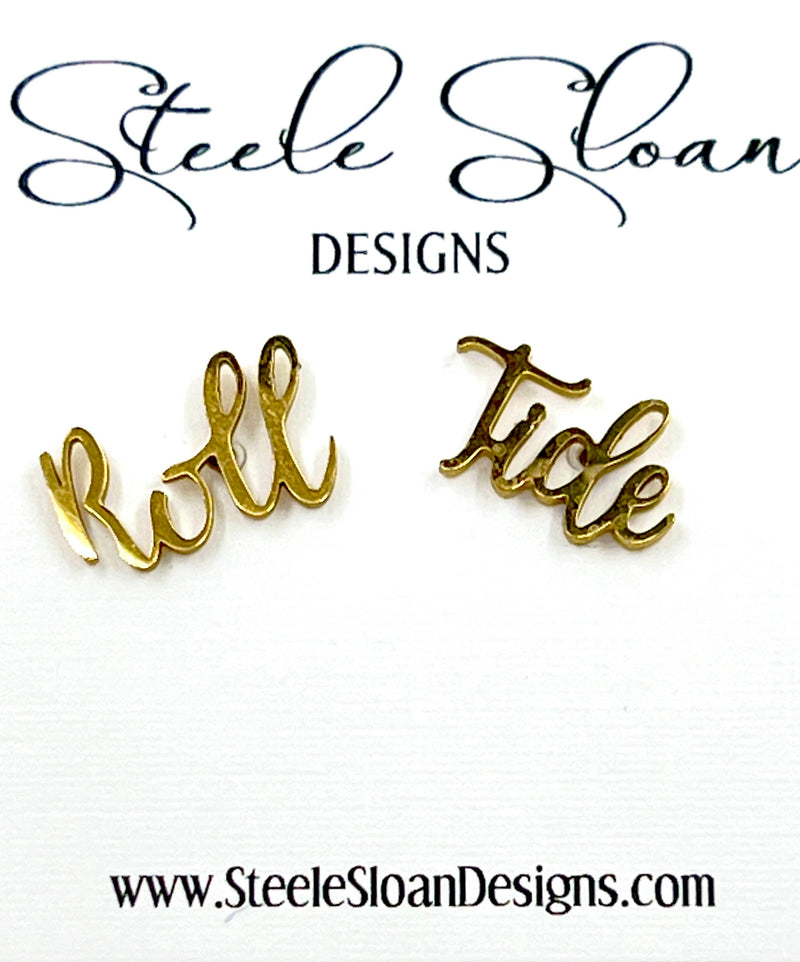Roll Tide Gold Stud Earrings