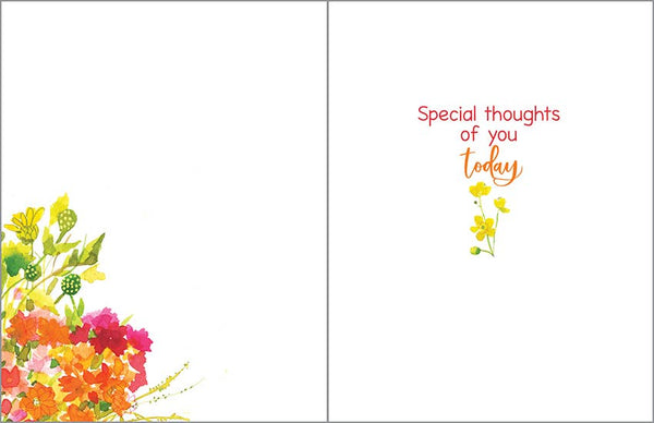 Birthday Greeting Card - Hummingbird/Flowers