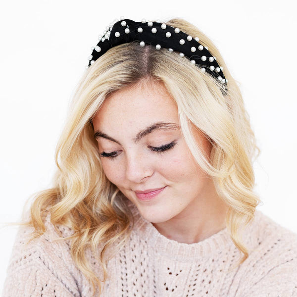 Paige Satin Headband Black