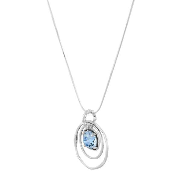Silpada 'Cooling Out' Silver Blue Crystal Pendant Necklace: Blue / 18