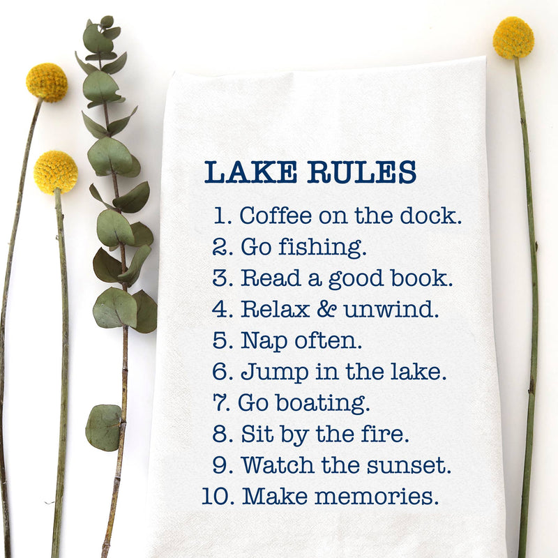 LAKE RULES TEA TOWEL