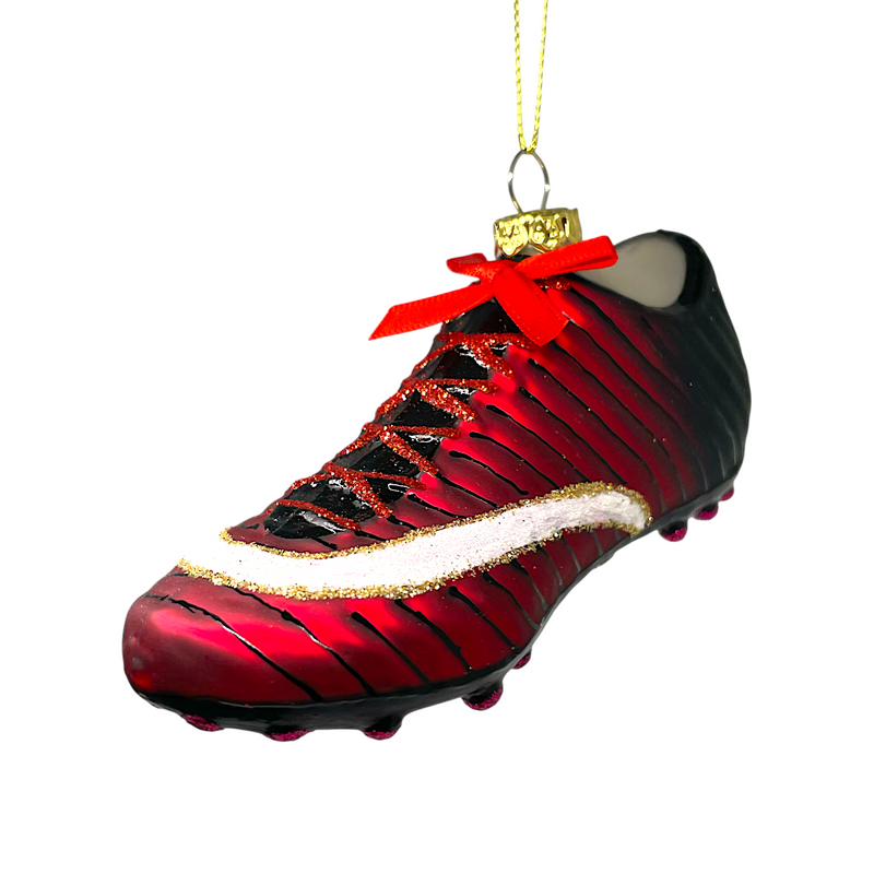 Soccer Cleat Christmas Ornament – Glass Holiday Decoration