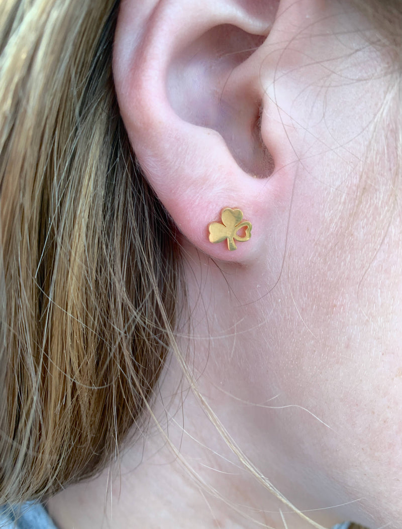 3-Leaf Shamrock Stud Earrings