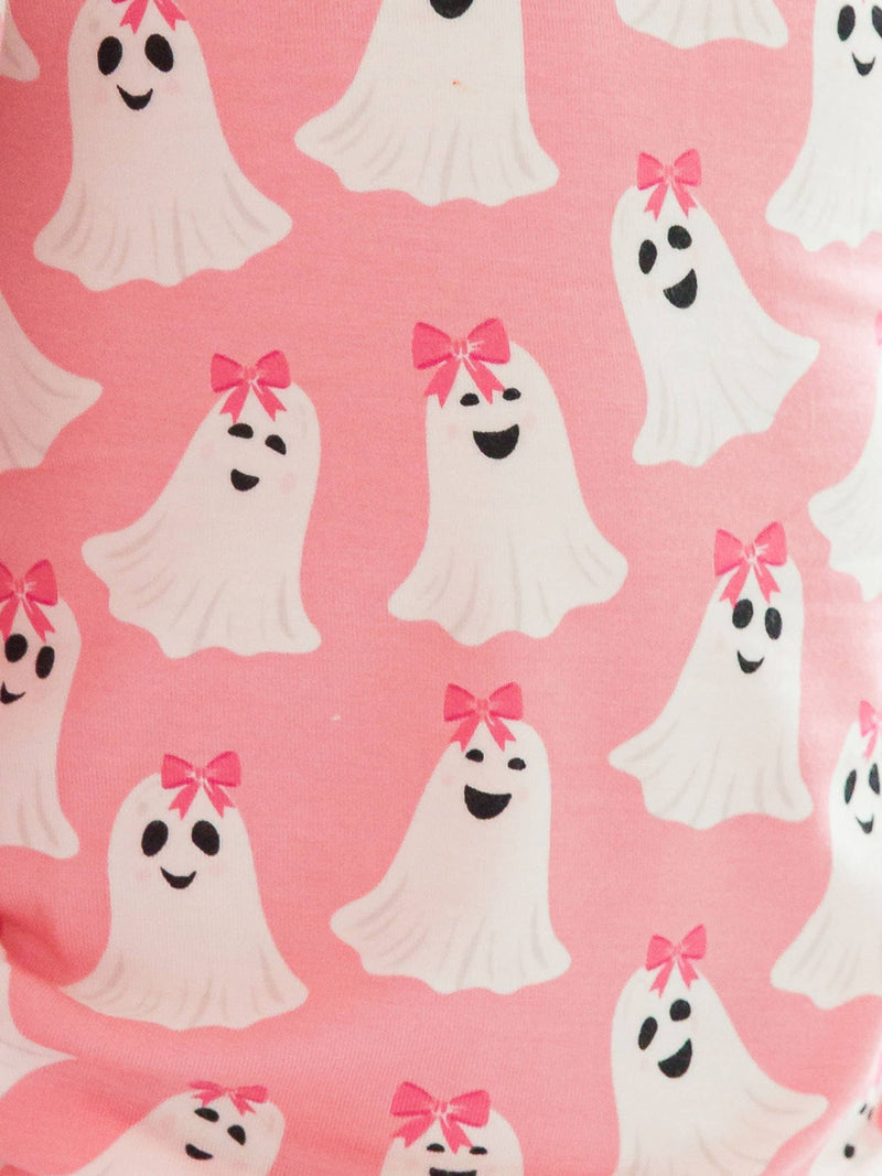 Baby Girls Ghostie Girls Bamboo Viscose Footed Ruffle One Piece Pajama: Pink