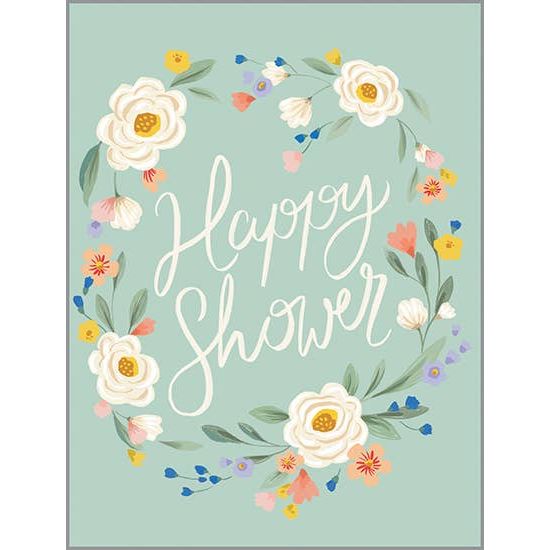 With Scripture Wedding Shower Card - Shower Flower Border