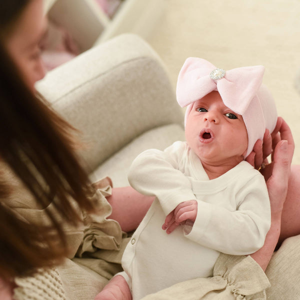 ARIA Newborn Girl Pink Hospital Hat Pearl Center