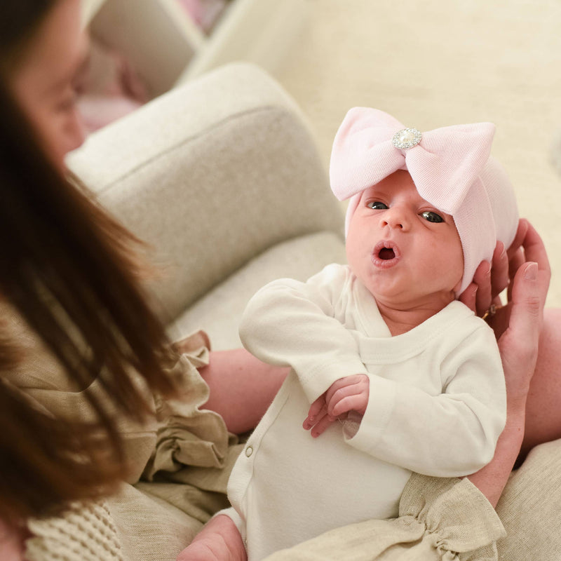 ARIA Newborn Girl Pink Hospital Hat Pearl Center