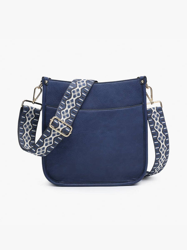 Navy Posie Crossbody w/ Removable Strap