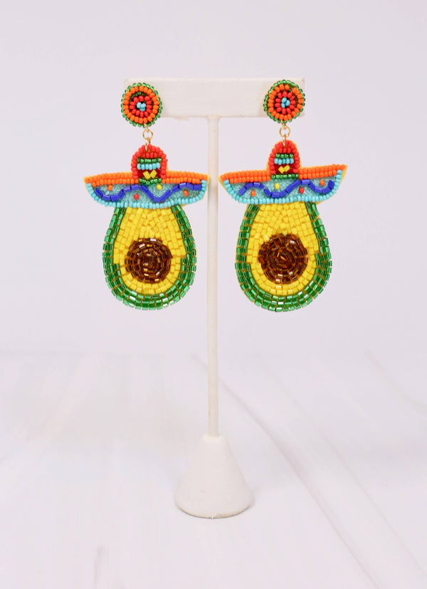 Avocado Beaded Earring with Sombrero MULTI: Default