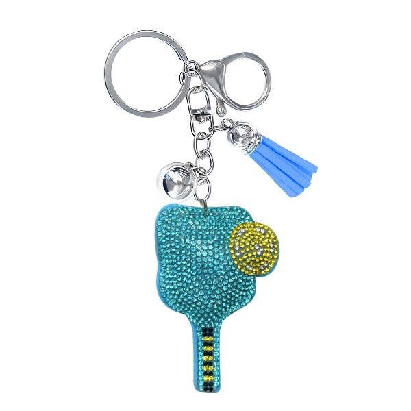 Pickleball Crystal Bling Keychains: #2