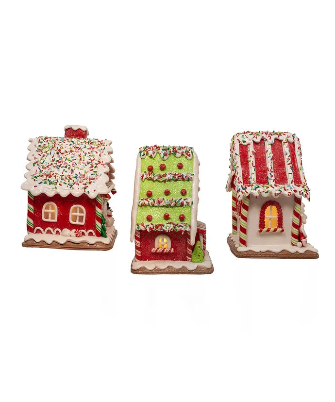 7" Battery-Operated LED Santa Gingerbread House