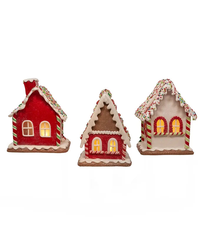 7" Battery-Operated LED Santa Gingerbread House