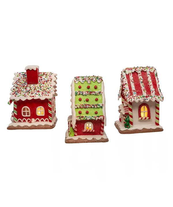 7" Battery-Operated LED Santa Gingerbread House