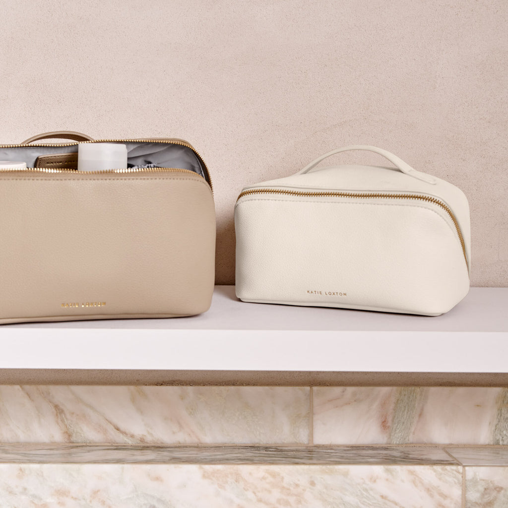 Off White Medium Make Up/ Wash Bag - Thumbnail 2