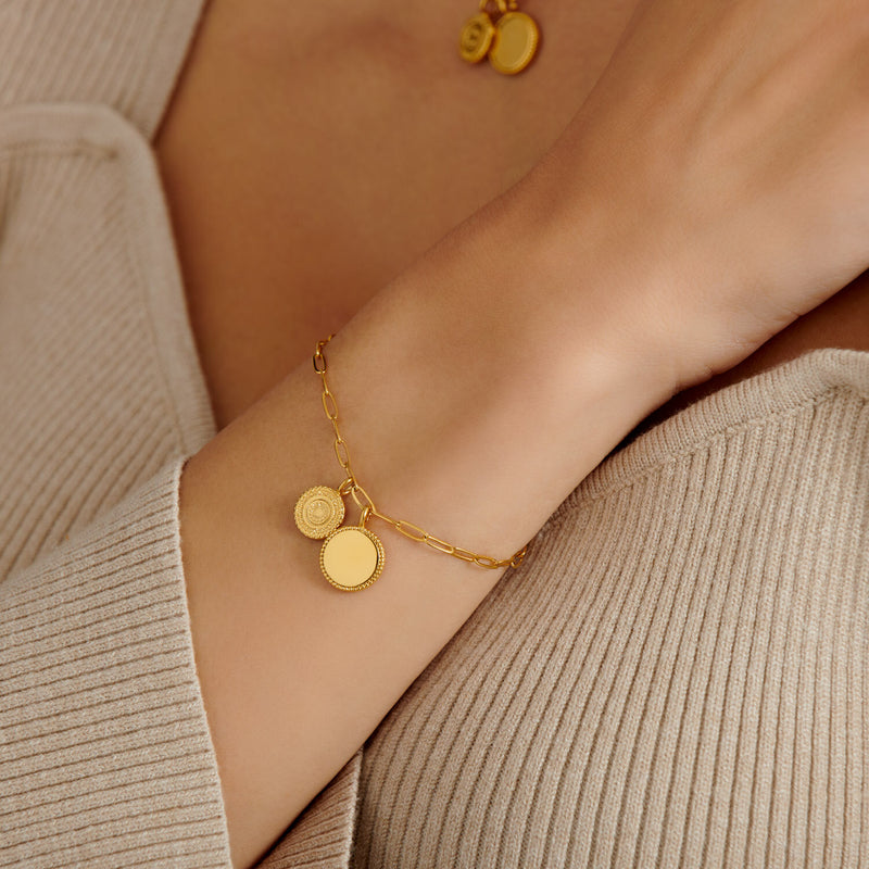 Sister Waterproof Gold Charm Bracelet