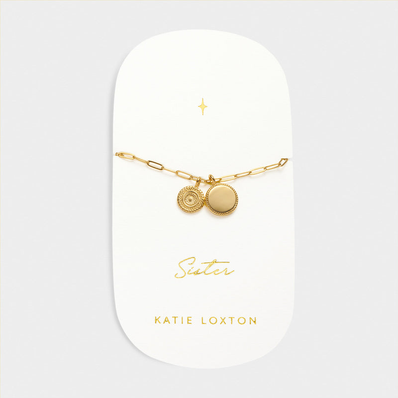 Sister Waterproof Gold Charm Bracelet