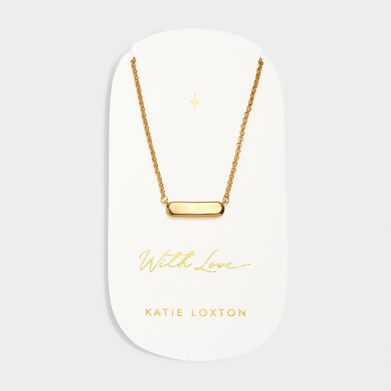 With Love Waterproof Gold Signet Necklace