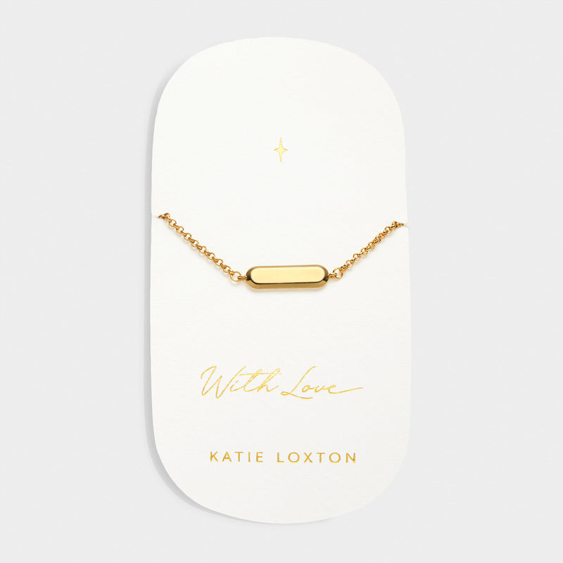 With Love Waterproof Gold Signet Bracelet