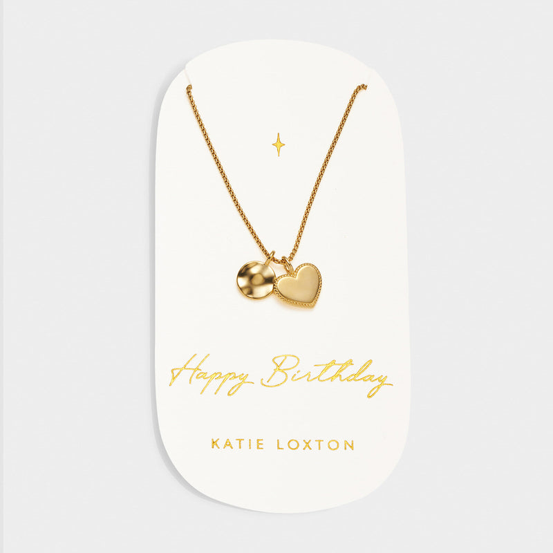 Happy Birthday Waterproof Gold Charm Necklace