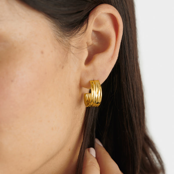 Cleyo Waterproof Gold Hoop Earrings