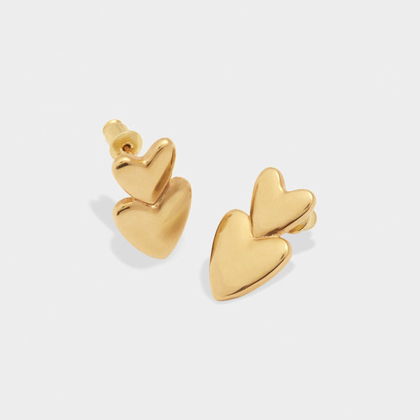 Eros Waterproof Gold Heart Earrings