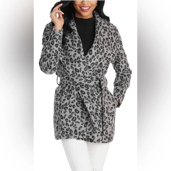 Albany Leopard Coat Black