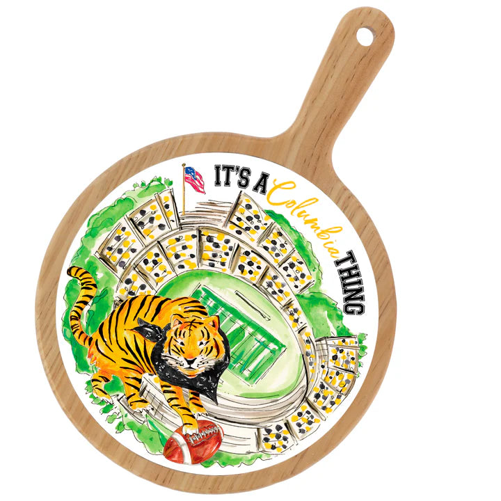 Black Prowling Tiger Stadium Cheese Board