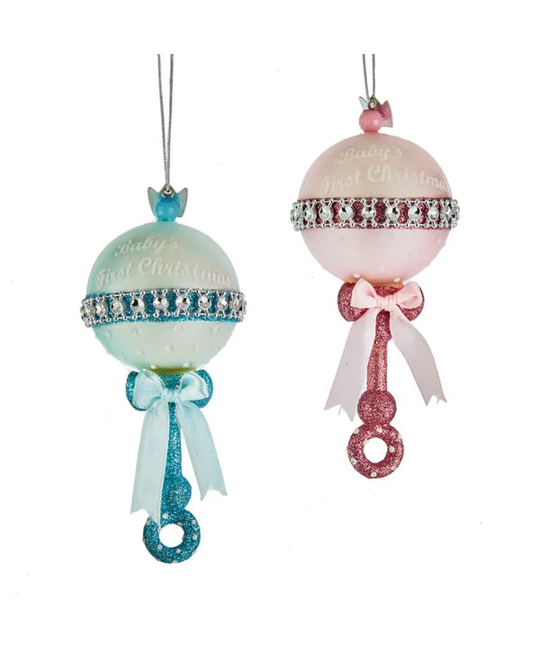 Noble Gems Baby's First Christmas Rattle Ornament