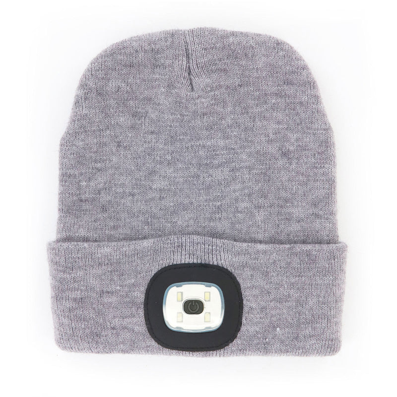 Gray Rechargeable LED Beanie