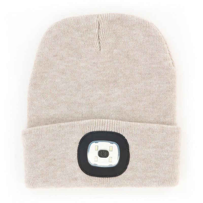 Oatmeal Rechargeable LED Beanie