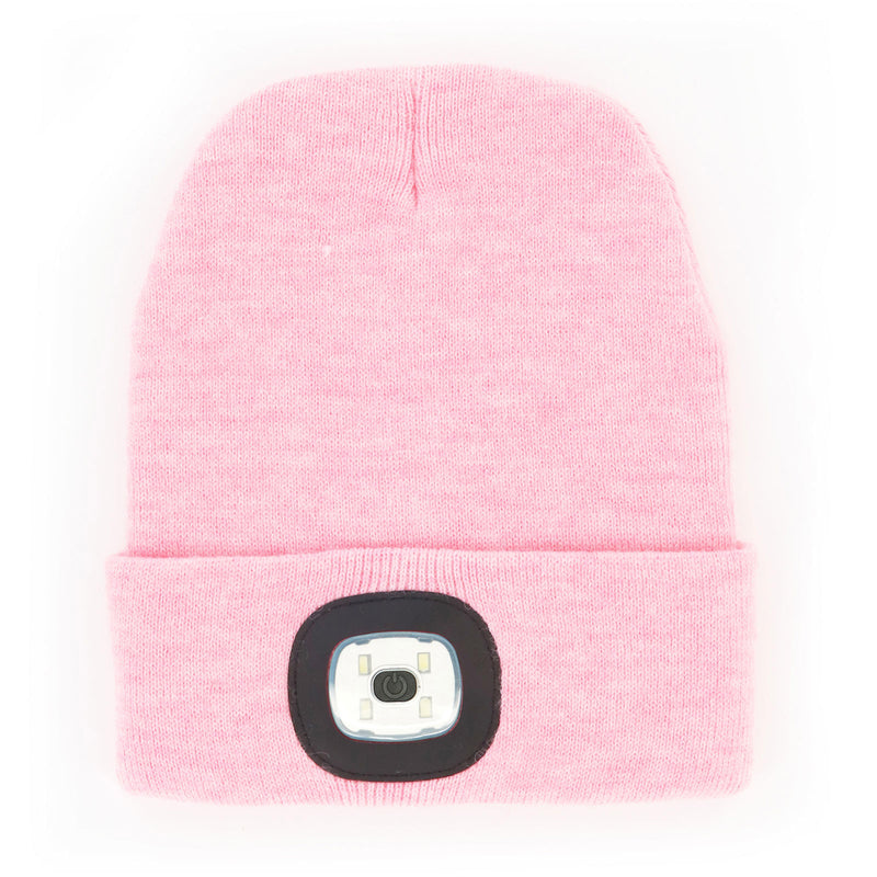 Pink Rechargeable LED Beanie