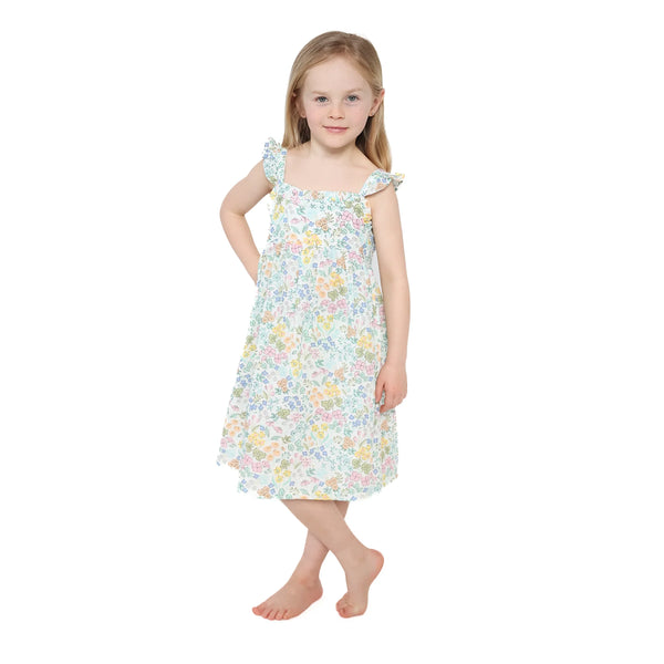 Samantha Floral Papaerbag Ruffle Dress w/ Diaper Cover (Dress only in toddler sizes)