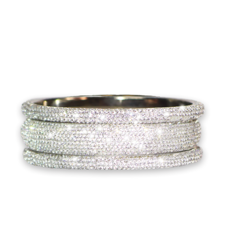 Sundar Bangles - Bollywood White Crystal