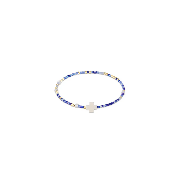 Egirl Hope Unwritten Signature Cross Bracelet - Is a Smurf's Butt Blue