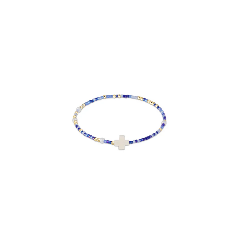 Egirl Hope Unwritten Signature Cross Bracelet - Is a Smurf's Butt Blue