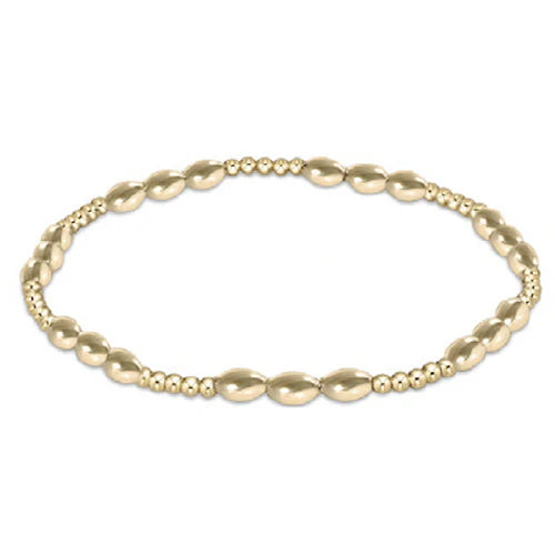 Harmony Joy Pattern 2mm Bead Bracelet Gold