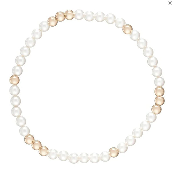 Worthy Pattern 3mm Bead Bracelet Pearl