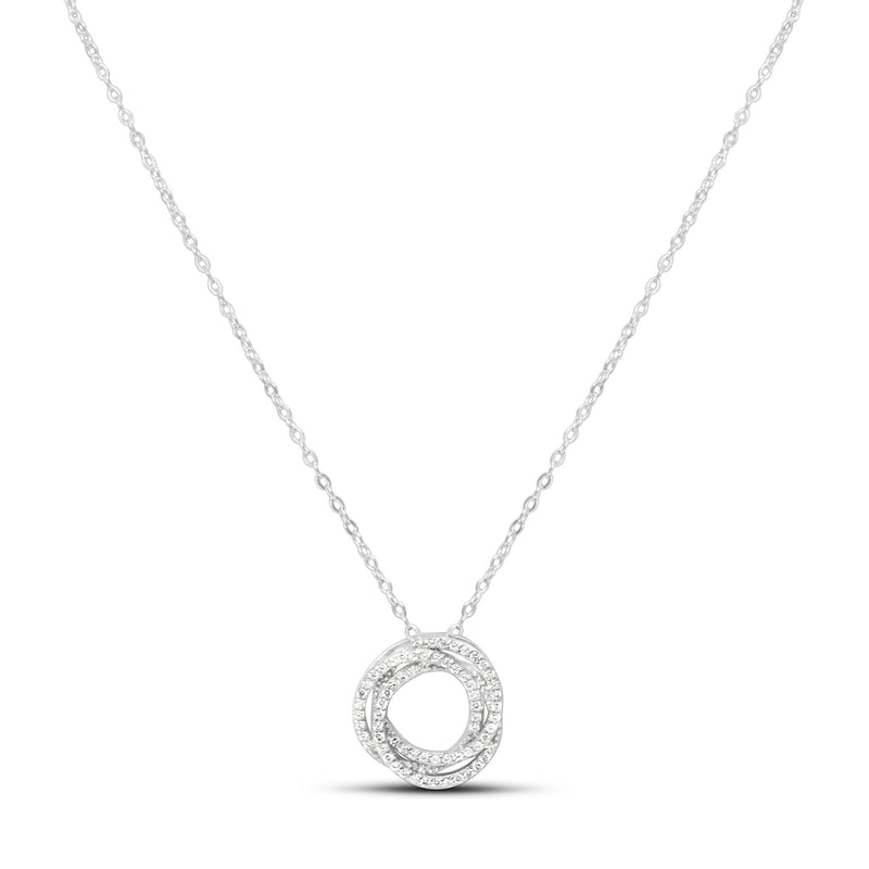 Silver XOXO Chain - Pave Trio Necklace